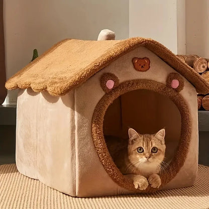 Cozy Foldable Pet Cave Bed
