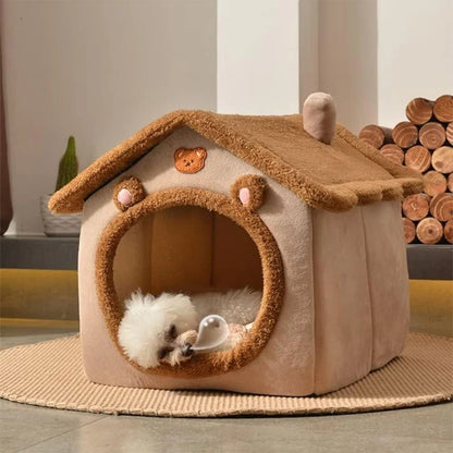 Cozy Foldable Pet Cave Bed